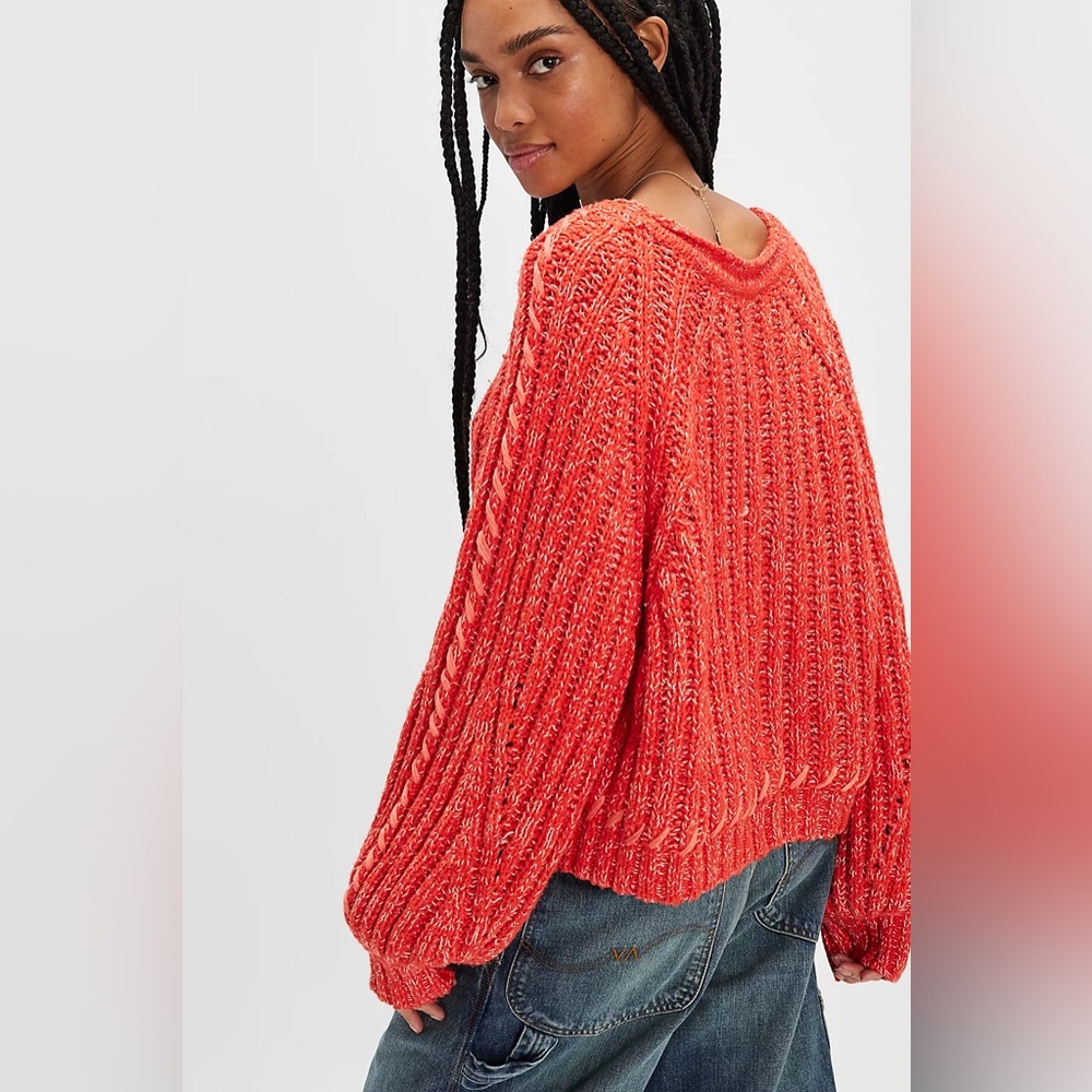 FREE PEOPLE Whipstitch Pullover Sweater - Cherry Combo
$98